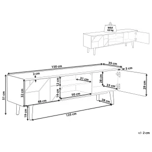 Beliani Modern TV Stand Dark Wood FRANKLIN