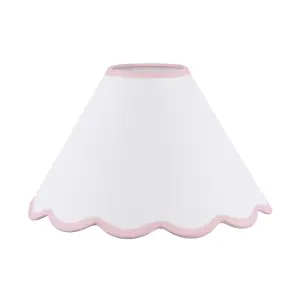 Laura Ashley Ivory & Pink Scalloped edge Lamp shade (D)30cm