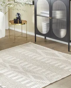 Wool Area Rug 200 x 200 cm Light Beige LAPSEKI