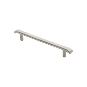 2x Flat Bar Pull Handle with Chamfered Edges 300mm Fixing Centres Satin Steel