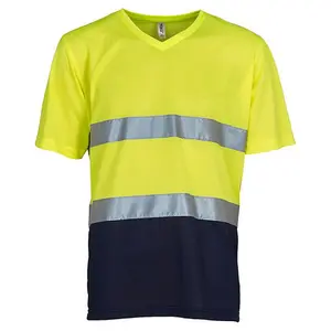 Yoko Mens Hi-Vis Lightweight V Neck T-Shirt