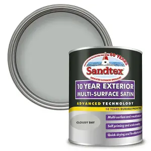 Sandtex 10 Year Multi Surface Quick Drying Satin Cloudy Day 750ml