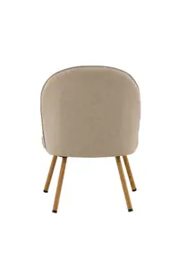 Polar PU Lounge Chair with Steel Sturdy Legs, Beige