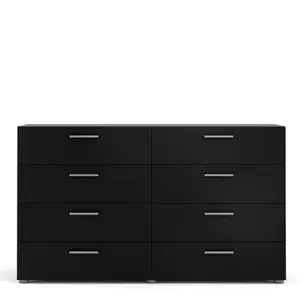 Pepe Wide Chest of 8 Drawers (4+4) in Black