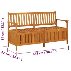 Berkfield Storage Bench 148 cm Solid Wood Acacia