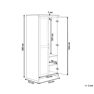 Beliani Traditional 2 Door Wardrobe White SELLIN