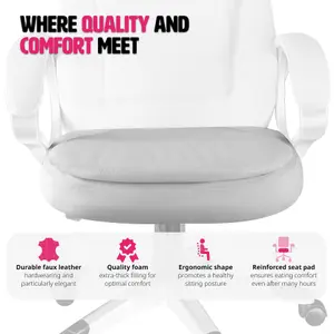 tectake Office chair Zulu - desk chair computer chair - white