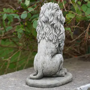 Upright Lion Stone Statue Outdoor Garden British Made Ornament