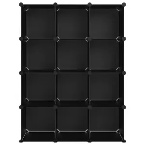 Berkfield Storage Cube Organiser with 12 Cubes Black PP