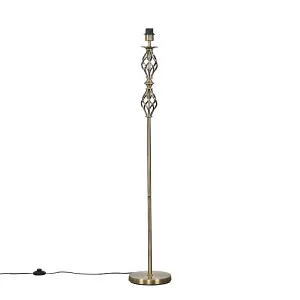 ValueLights Pembroke Traditional Style Antique Brass Double Twist Floor Lamp Base