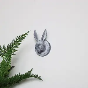 Melody Maison Grey Hare Head Coat Hook 8.5cm x 13cm