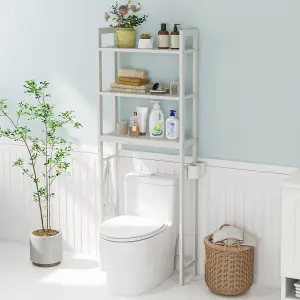 Costway 3-Tier Over-The-Toilet Storage Shelf Space Saving Metal Bathroom Organizer