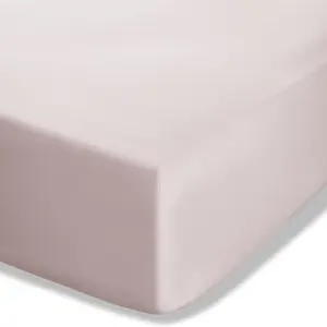 Catherine Lansfield Easy Iron Percale Combed Fitted Sheet 35cm Depth Blush Pink