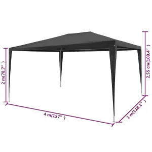 Berkfield Party Tent 3x4 m PE Anthracite