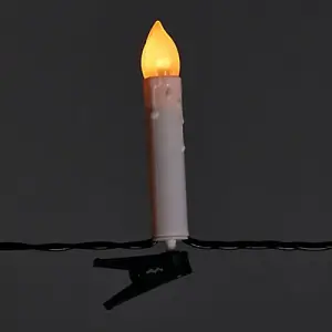 20 Warm white Candle LED With timer function String lights with 7.8m Green cable