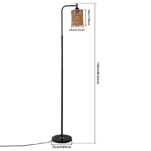 Cylindrical Shade Modern Metal Floor Lamp Standing Light 170cm H