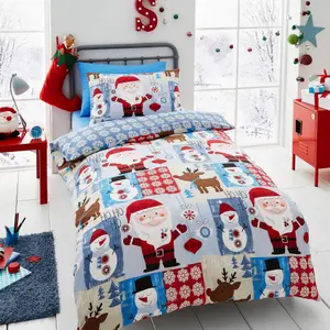 Happy Linen Company Santa And Friends Kids Christmas Bedding Single