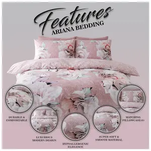 Pizano Cotton Blend, Polyester Floral Duvet Cover Set with Pillowcases Single - 1 Standard Pillowcase