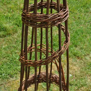 Set of 2 Spiral Willow Garden Obelisks (1.2m)