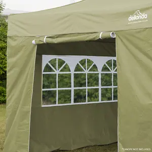 Side Walls Door & Windows for 3x3m Pop-Up Gazebo - BEIGE - Garden Party Tent