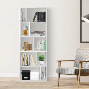 Costway 5-Tier Wooden Bookcase 166cm Tall Bookshelf Freestanding Display Shelf Storage Rack