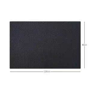 Nicoman - Heavy Duty Rubber Door Mat Eexagon Pattern  - 120 x 80cm - Black