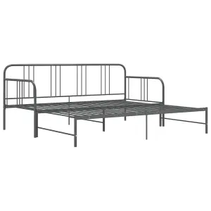 Berkfield Pull-out Sofa Bed Frame Grey Metal 90x200 cm