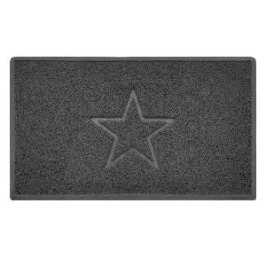 Nicoman Dark Grey Star Embossed Spaghetti Coil Door Mat Dirt-Trapper Washable Barrier Doormat 75cm x 44cm