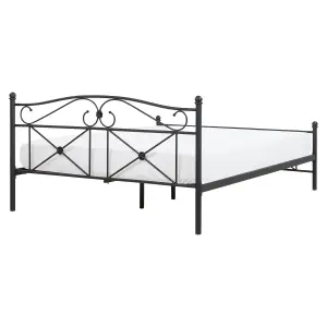 Metal EU King Size Bed Black RODEZ