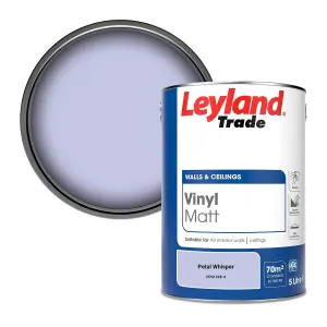 Leyland Trade Vinyl Matt Walls & Ceilings Emulsion Paint Petal Whisper (PPG1248-4) 5L