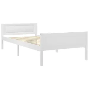 Berkfield Bed Frame Solid Pinewood White 100x200 cm