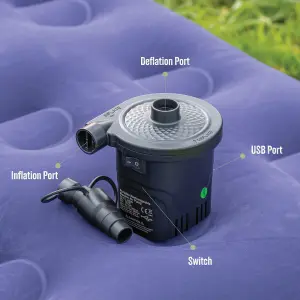 Milestone Camping Rechargeable USB Powered Air Pump