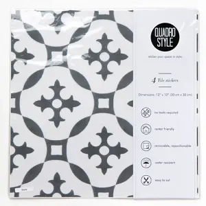 Quadrostyle Stella Wall and Floor Tile Vinyl Stickers 30cm(L) 30cm(W) pack of 4