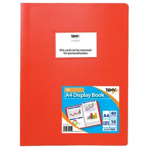 Tiger A4 Flexi Display Book Red (10 Pockets)