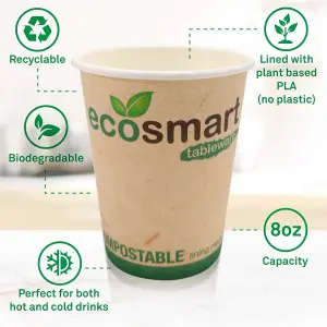 Paper Cups 500 Pack 8oz Disposable Hot Coffee Cups for Home, Office, Events - Recyclable, Stackable, Eco-Friendly Cups