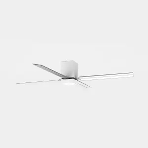 Luminosa Zonda LED Ceiling Fan White, Sandblasted, Warm-White 3000K