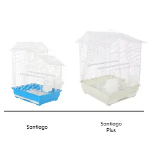 KCT Indoor Bird Cage Santiago Plus Exotic Portable Small - White