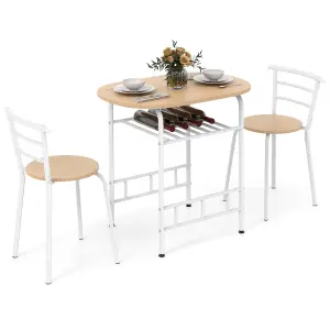 Costway 3-Piece Dining Table Set Kitchen Breakfast Nooks Table and Chairs