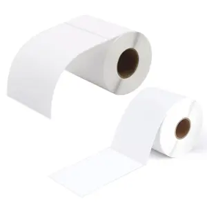 2 x Easy Peal Strong Sticky Self Adhesive 4" x 6" Blank Thermal Printing Shipping Address Labels