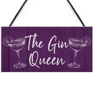 Funny Gin Gift For Friend Gin Queen Sign For Home Bar Garden Signs And Plaques