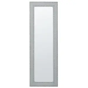 Standing Mirror LOCRONAN Faux Leather Light Grey