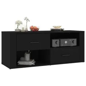 Berkfield TV Cabinet Black 100x35x40 cm Engineered Wood