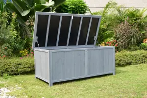 Large Grey Wooden Garden Storage Cabinet - 600L