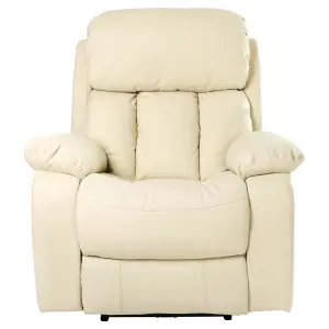 Chester Electric Bonded Leather Automatic Recliner Armchair Sofa Home Lounge Chair (Cream)