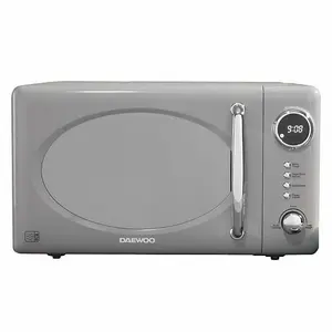 Daewoo Grey 3PCs Kensington Collection Matching Pyramid Kettle Microwave & Toaster Set 2-Slice 3000W Rapid Boil