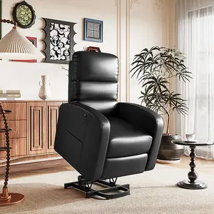 FlexiSpot Electric Riser Recliner With Massage in Black Leather