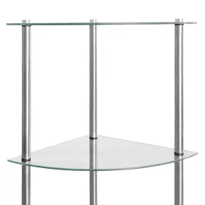 Berkfield 6-Tier Shelf Transparent 30x30x160 cm Tempered Glass