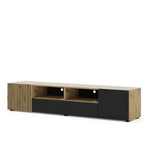 Modern Auris TV Cabinet in Oak Artisan W2000mm x H420mm x D420mm