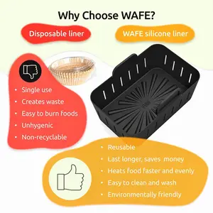 Wafe Air Fryer Liner Dual (Set of 2) Orange/Black