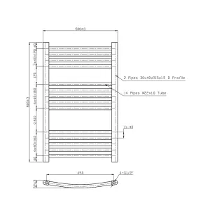 Rinse Curved Bathroom Heated Towel Rail Warmer Radiator Central Heating Chrome - 800x500mm